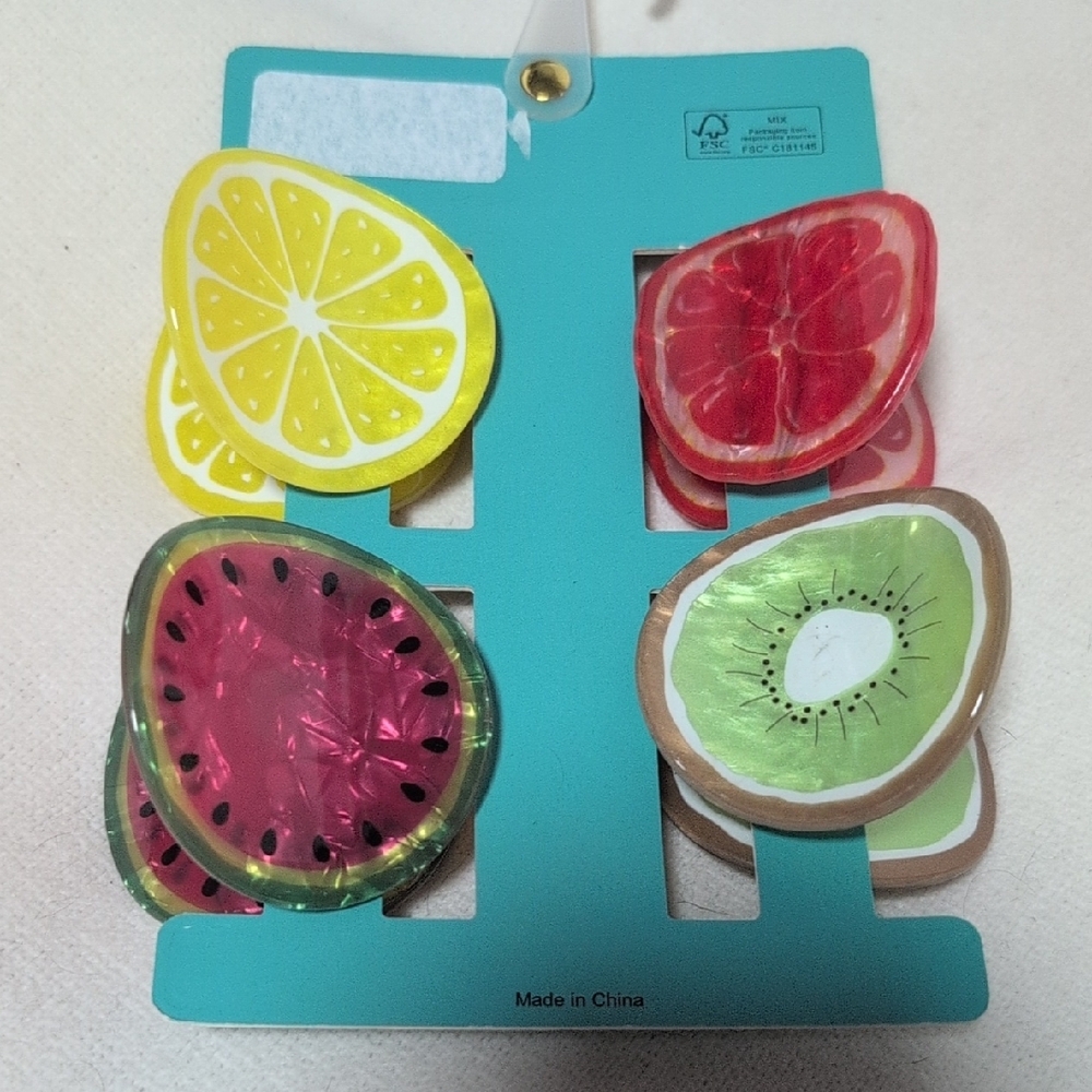 Piper K Fruit-Themed Hair Clip Set - Picture 4 of 7